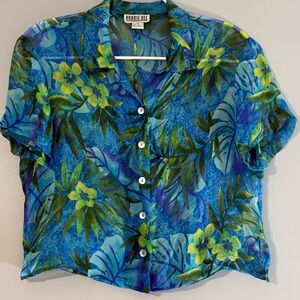 VINTAGE ROBBIE BEE SILK TOP WITH SLIT DOWN BACK